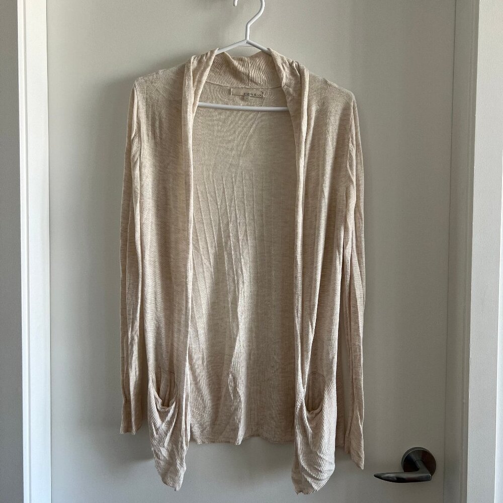 2/$20🛍Monk & Lou Open Front Cardigan Rayon with Pockets in Oatmeal Sand